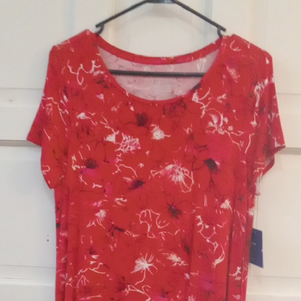 Apt. 9 Tunic Red Cap Sleeve Top